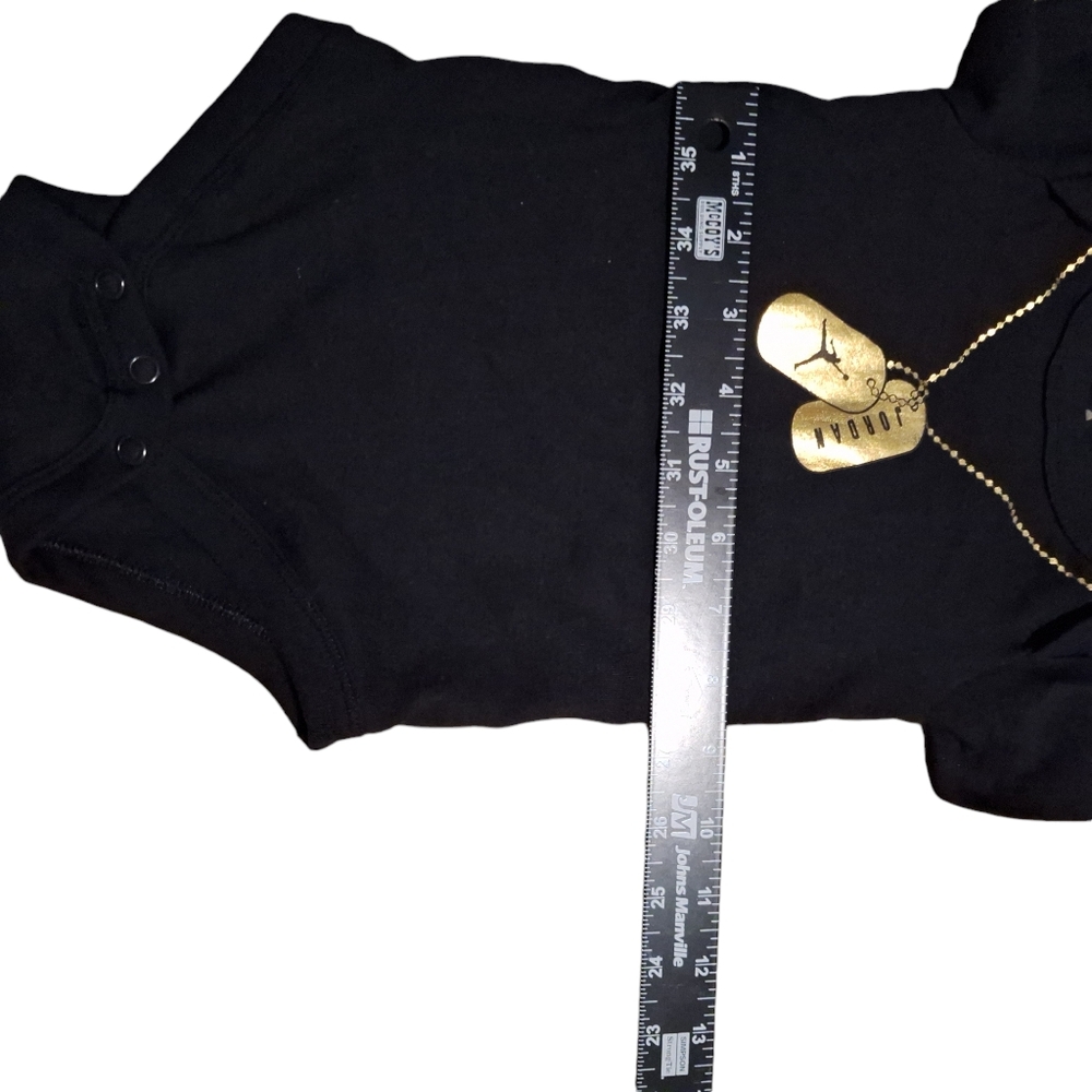 Pre owned Black  and Gold Jordan onesie 0-6 months - Picture 4 of 4